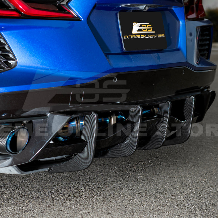 Corvette C8 Stingray DRY CARBON FIBEr Add-On Rear Diffuser Fin