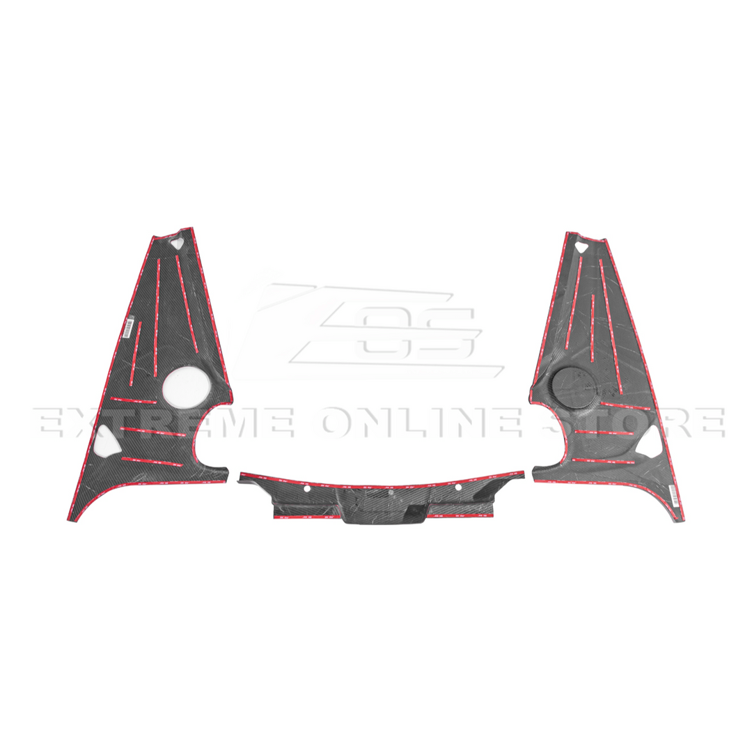 Corvette C8 DRY CARBON FIBER Coupe Engine Bay Panel Cover (3-Pieces Version)