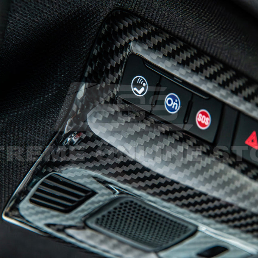 Corvette C8 DRY CARBON FIBER Roof Reading Light Control Cover