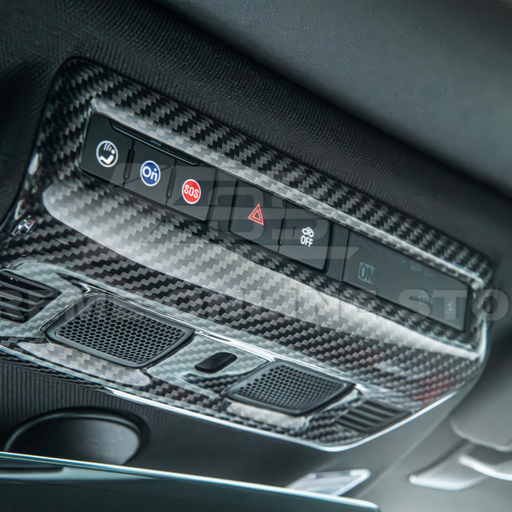 Corvette C8 DRY CARBON FIBER Roof Reading Light Control Cover