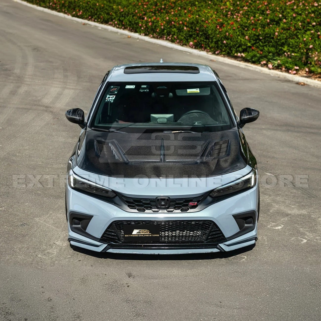 2022-Up Honda Civic | JDM Varis Style CARBON FIBER Front Vented Hood w/ Fender