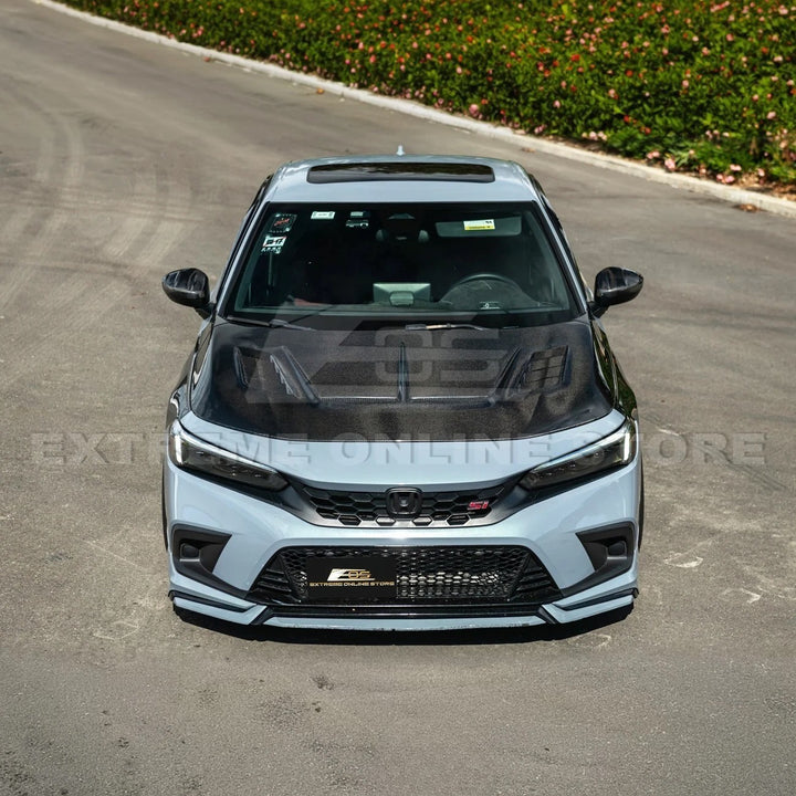 2022-Up Honda Civic | JDM Varis Style CARBON FIBER Front Vented Hood w/ Fender