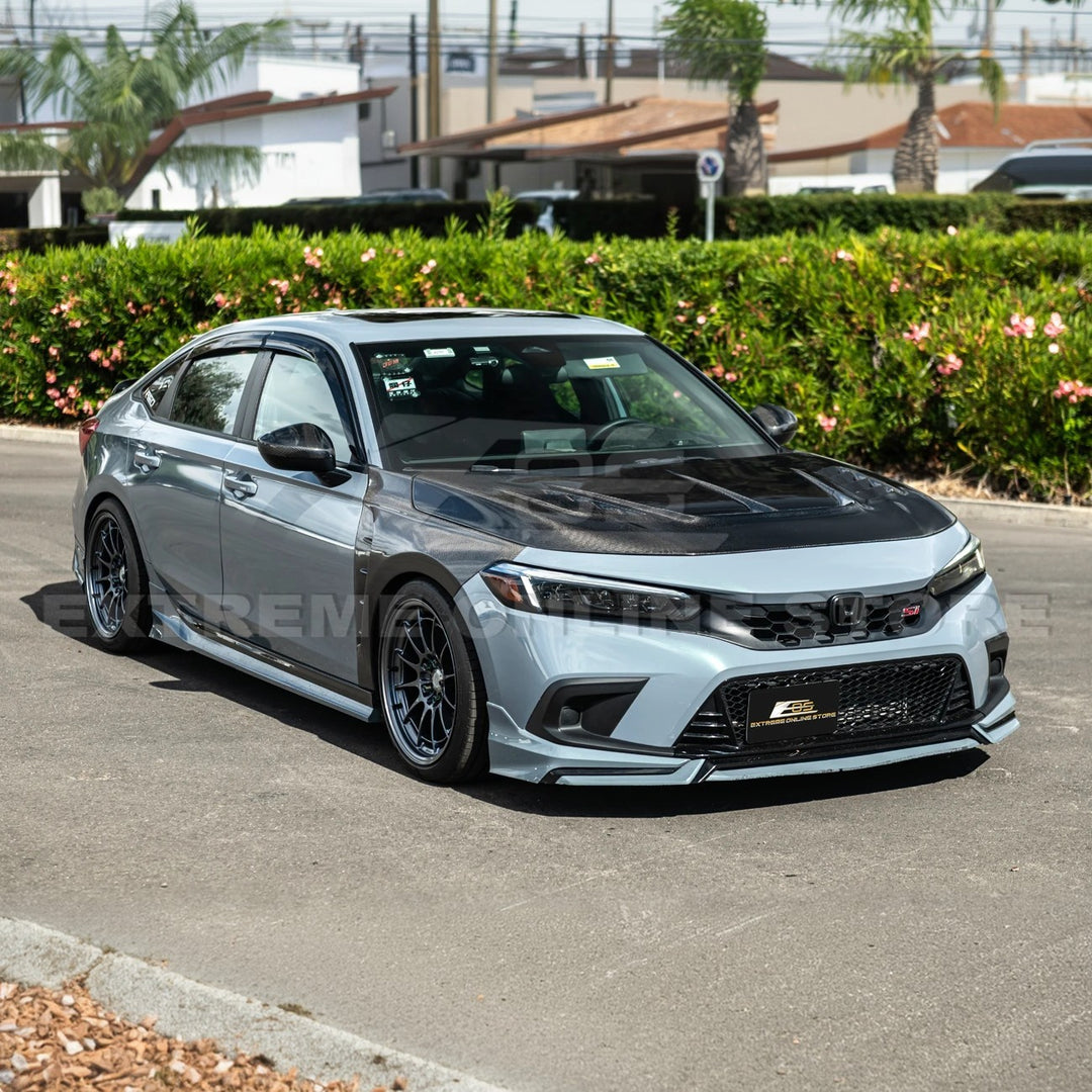 2022-Up Honda Civic | JDM Varis Style CARBON FIBER Front Vented Hood w/ Fender