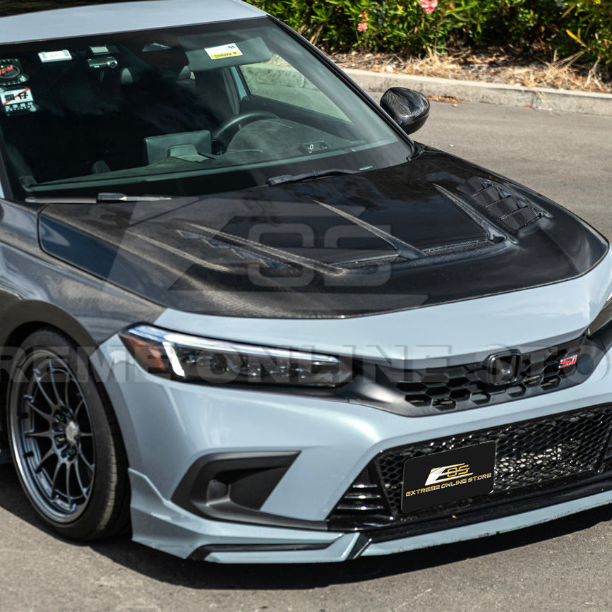 2022-Up Honda Civic | JDM Varis Style CARBON FIBER Front Vented Hood w/ Fender