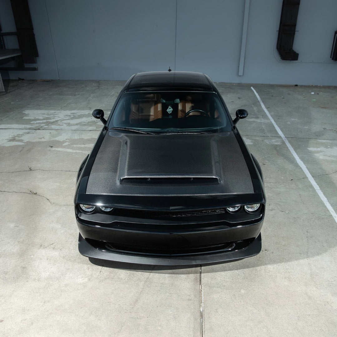 2008-23 Dodge Challenger | SRT Demon Style Carbon Fiber Scooped Front Hood