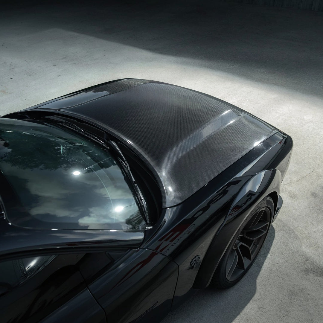 2008-23 Dodge Challenger | SRT Demon Style Carbon Fiber Scooped Front Hood
