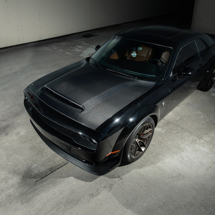 2008-23 Dodge Challenger | SRT Demon Style Carbon Fiber Scooped Front Hood
