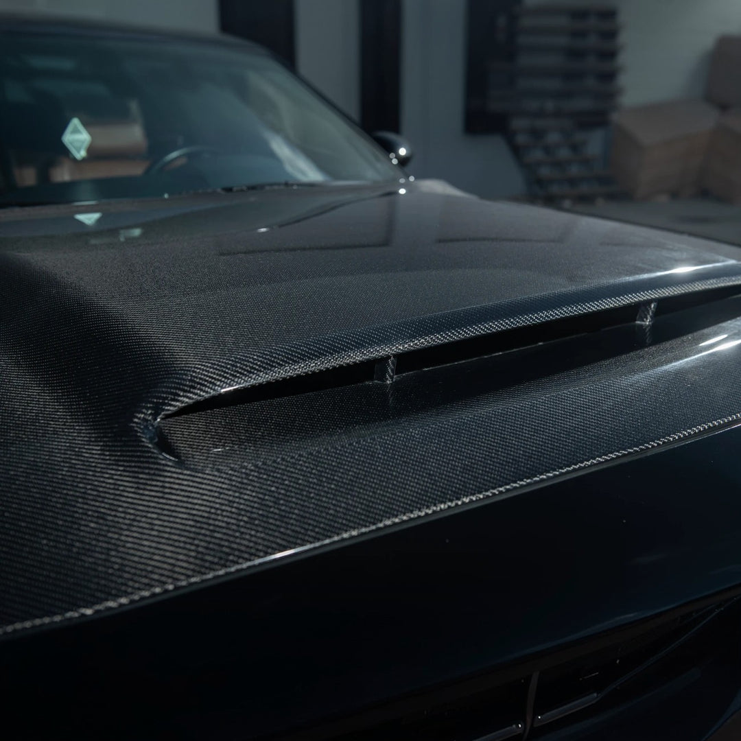 2008-23 Dodge Challenger | SRT Demon Style Carbon Fiber Scooped Front Hood
