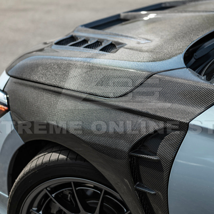 2022-Up Honda Civic | JDM Varis Style CARBON FIBER Front Vented Hood w/ Fender
