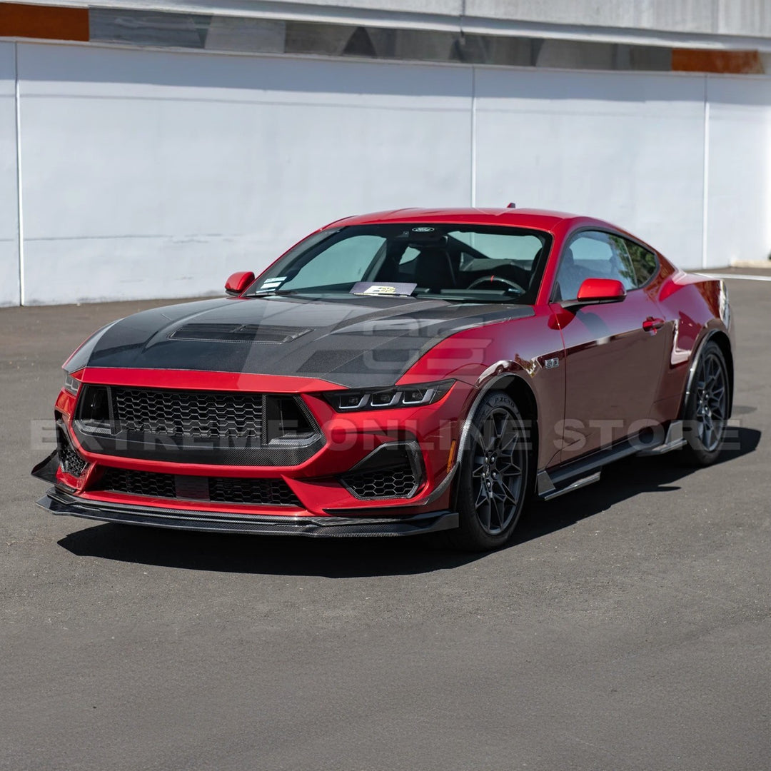 2024+ Ford Mustang GT DRY CARBON FIBER Front Splitter Canards