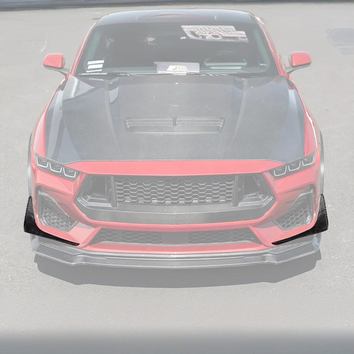2024+ Ford Mustang GT DRY CARBON FIBER Front Splitter Canards
