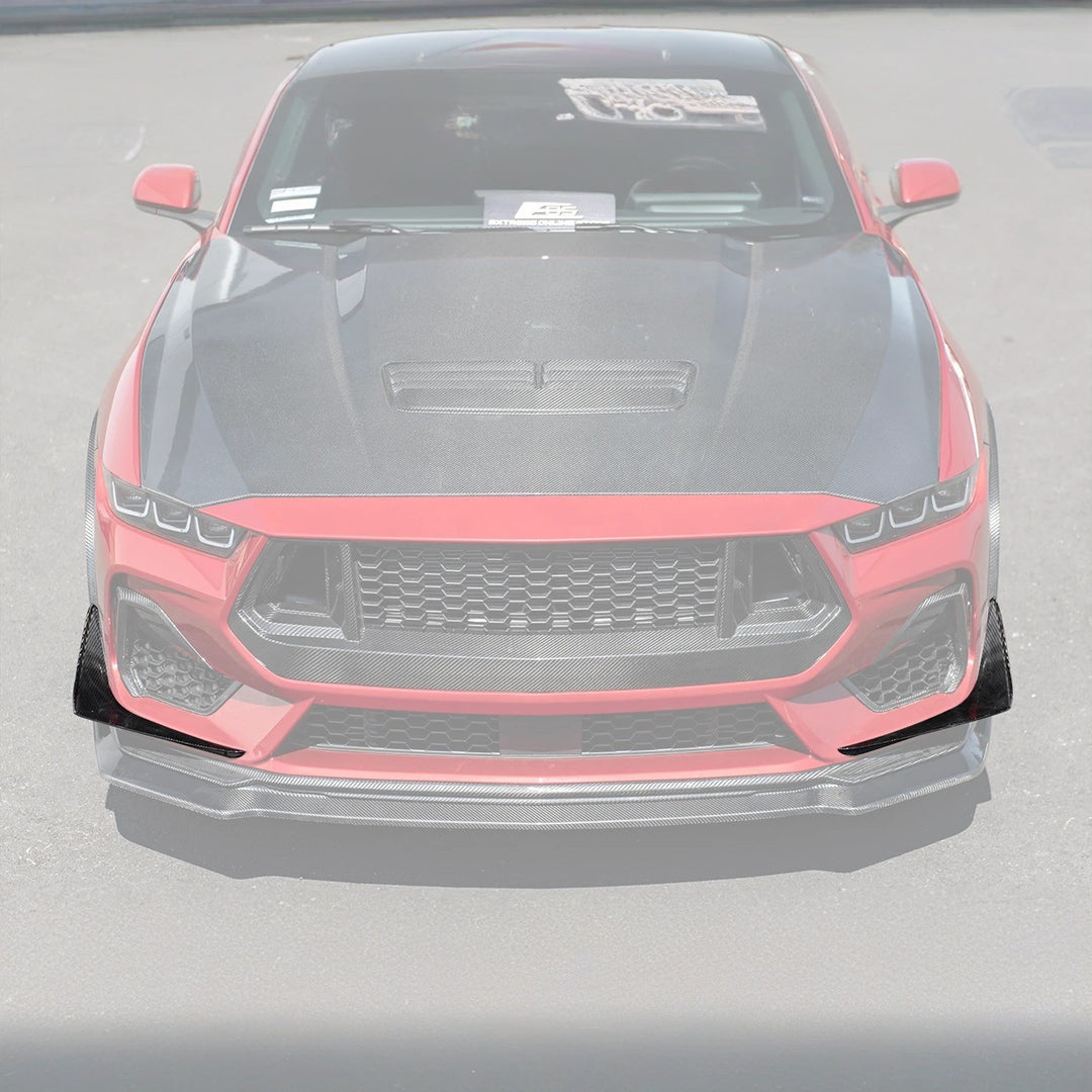 2024+ Ford Mustang GT DRY CARBON FIBER Front Splitter Canards