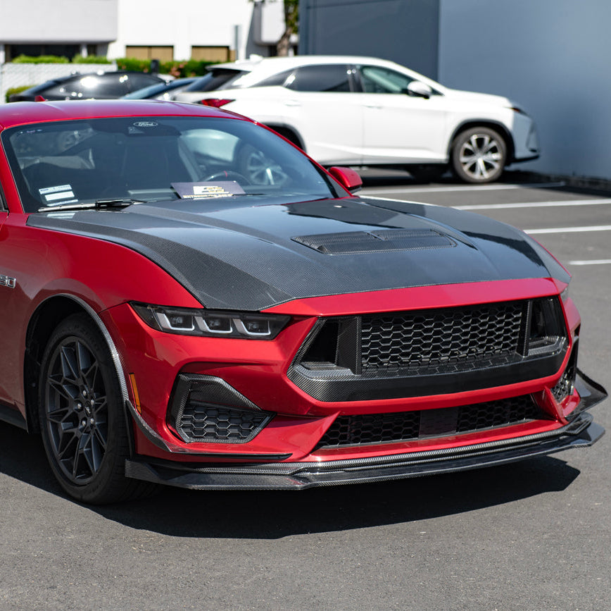 2024-Up Ford Mustang Performance Pack CARBON FIBER Upper Lower Front Lip Splitter