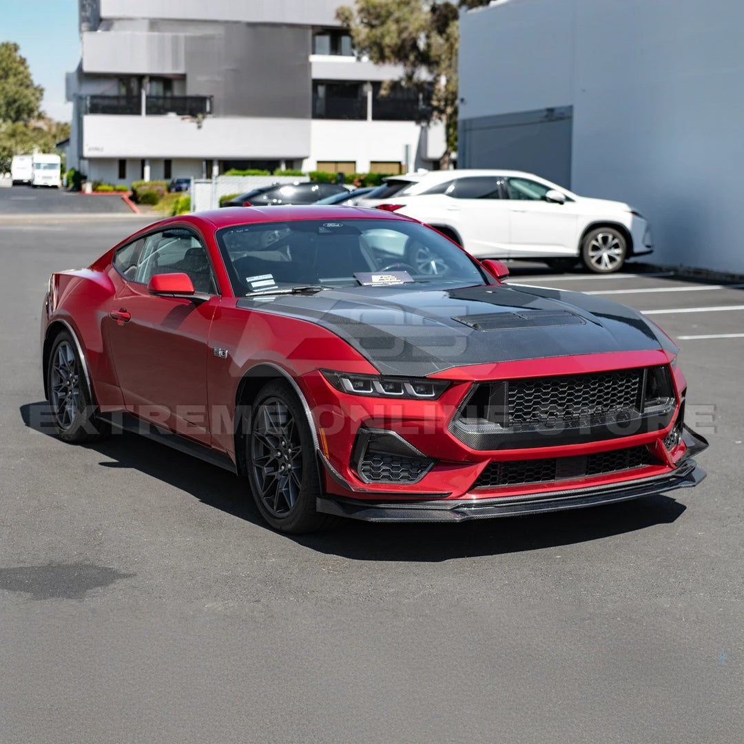 2024+ Ford Mustang GT DRY CARBON FIBER Front Splitter Canards