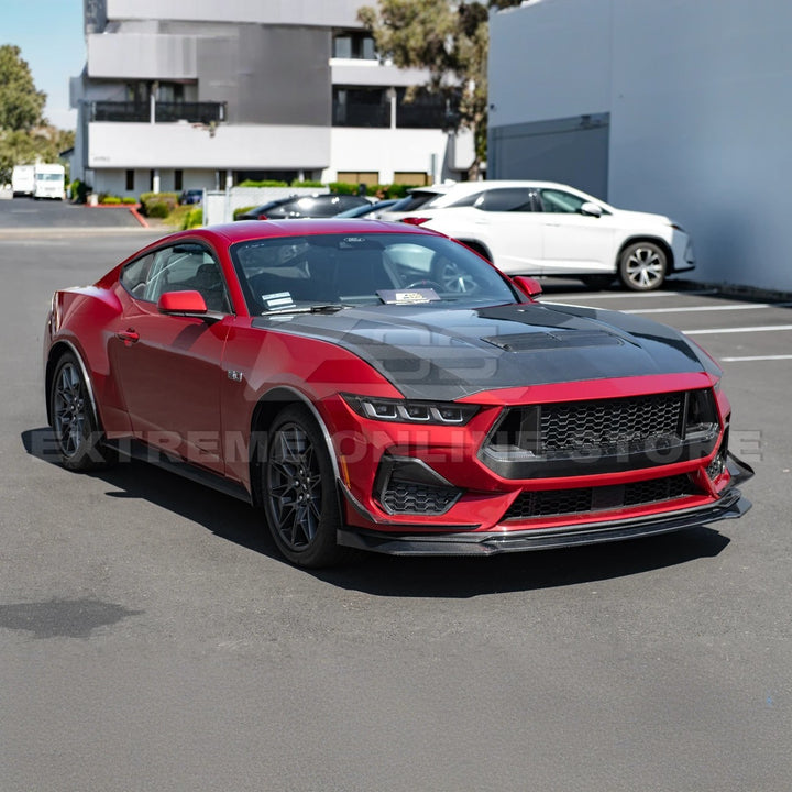 2024+ Ford Mustang GT DRY CARBON FIBER Front Splitter Canards