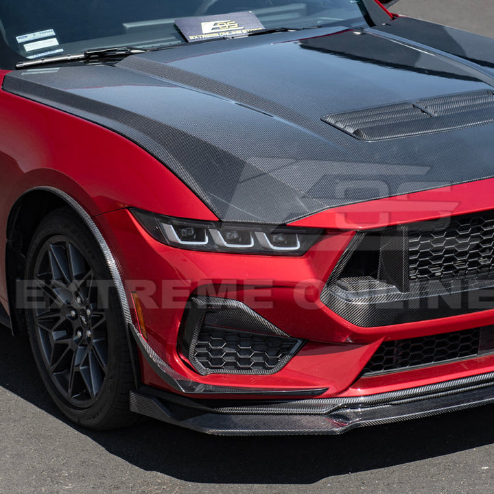 2024+ Ford Mustang GT DRY CARBON FIBER Front Splitter Canards