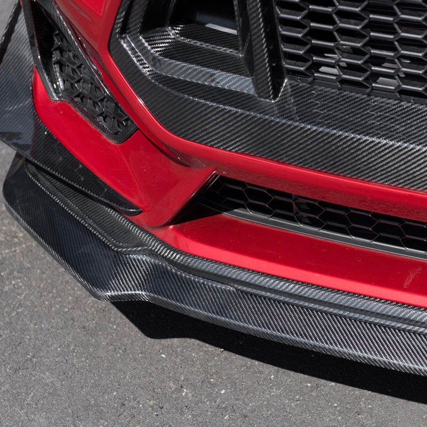 2024-Up Ford Mustang Performance Pack CARBON FIBER Upper Lower Front Lip Splitter
