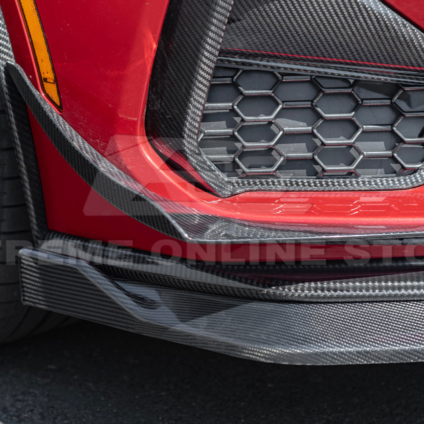2024+ Ford Mustang GT DRY CARBON FIBER Front Splitter Canards