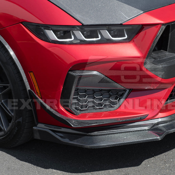 2024+ Ford Mustang GT DRY CARBON FIBER Front Splitter Canards