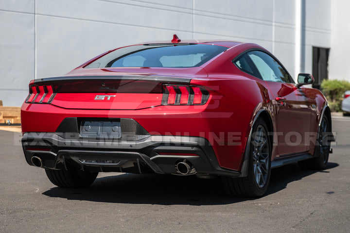2024+ Ford Mustang Rear Finned Dry CArbon Fiber Bumper Diffuser