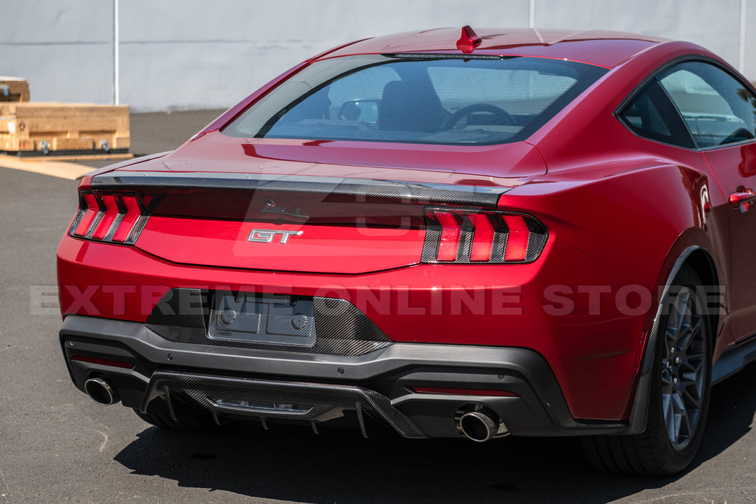 2024+ Ford Mustang Rear DRY CARBON FIBER Decklid Spoiler Panel