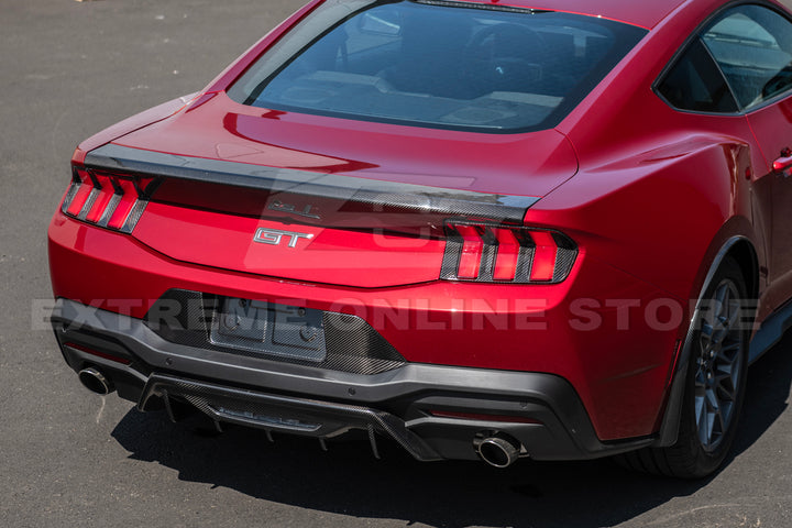 2024+ Ford Mustang Rear Finned Dry CArbon Fiber Bumper Diffuser