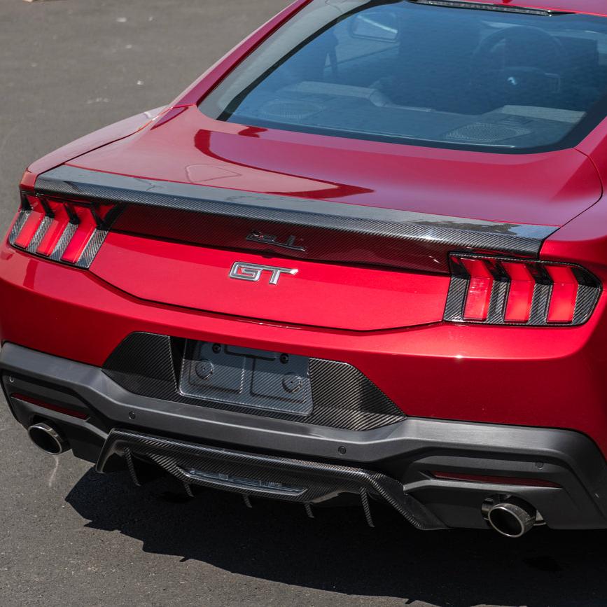 2024+ Ford Mustang Rear DRY CARBON FIBER Decklid Spoiler Panel