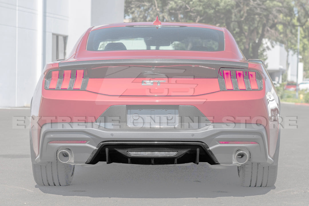 2024+ Ford Mustang Rear Finned Dry CArbon Fiber Bumper Diffuser