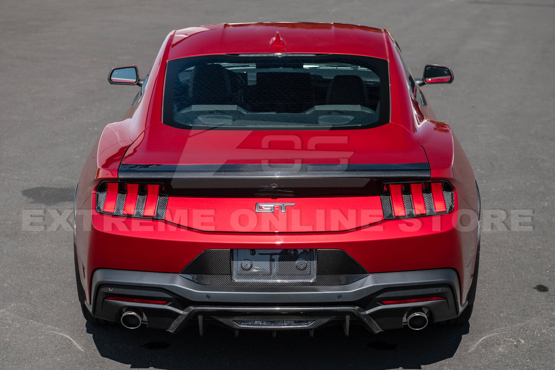 2024+ Ford Mustang Rear DRY CARBON FIBER Decklid Spoiler Panel