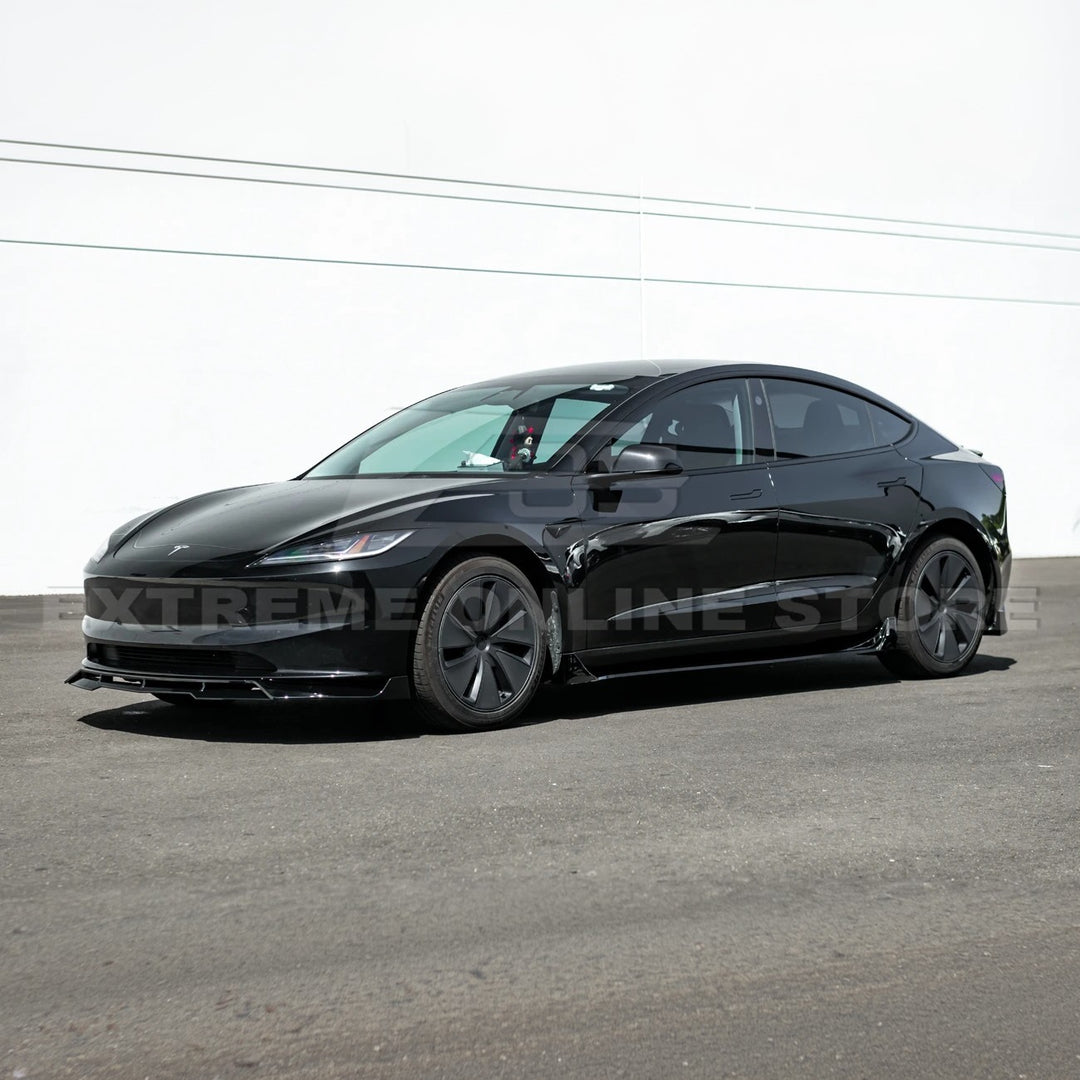 2024-Up Tesla Model 3 Performance Style Front Bumper Lip Splitter