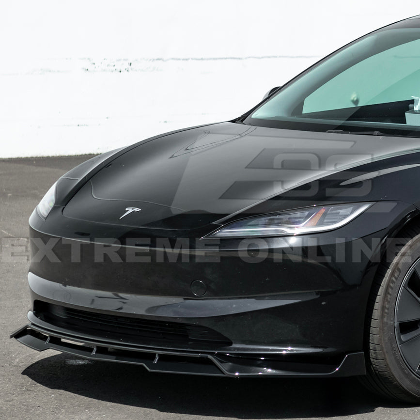2024-Up Tesla Model 3 Front Bumper Lip Splitter