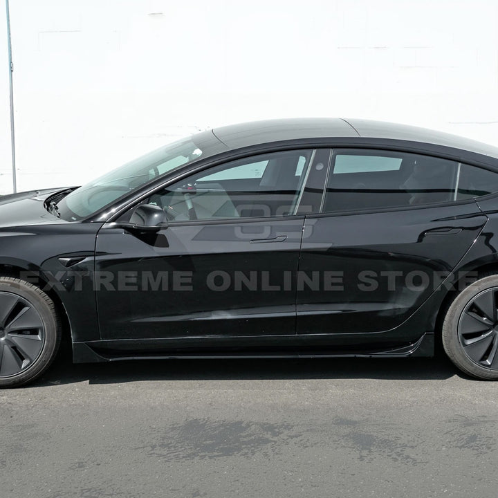 2024-Up Tesla Model 3 Track Style Side Skirts Rocker Panel