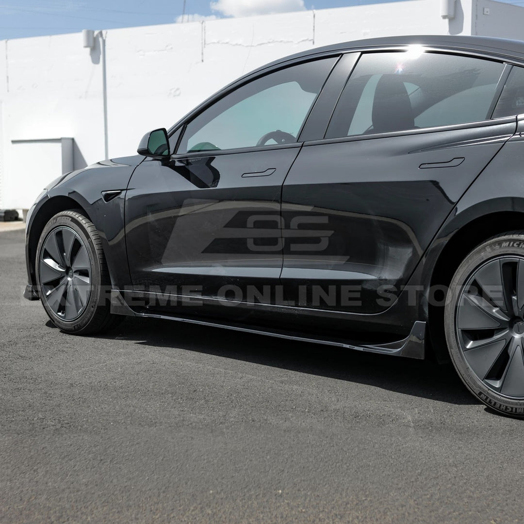 2024-Up Tesla Model 3 Track Style Side Skirts Rocker Panel