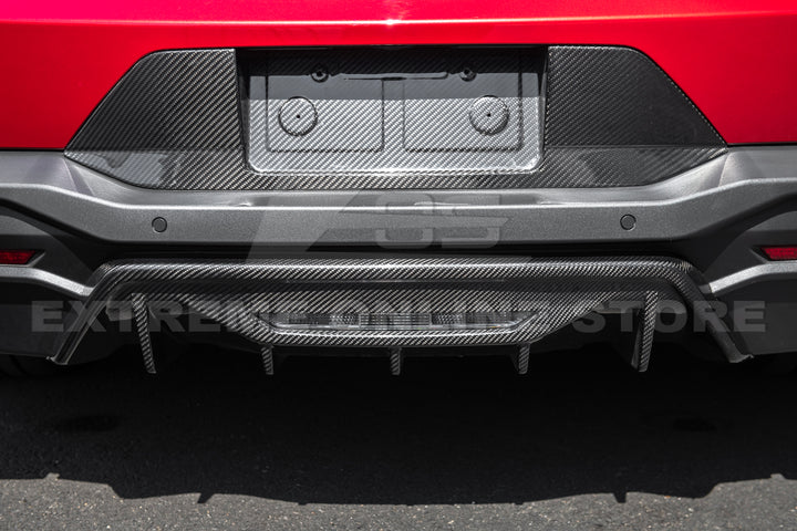 2024+ Ford Mustang Rear Finned Dry CArbon Fiber Bumper Diffuser