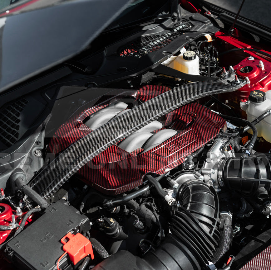 2024-Up Ford Mustang S650 Dark Horse Dry Carbon Fiber Engine Strut Brace Tower Bar