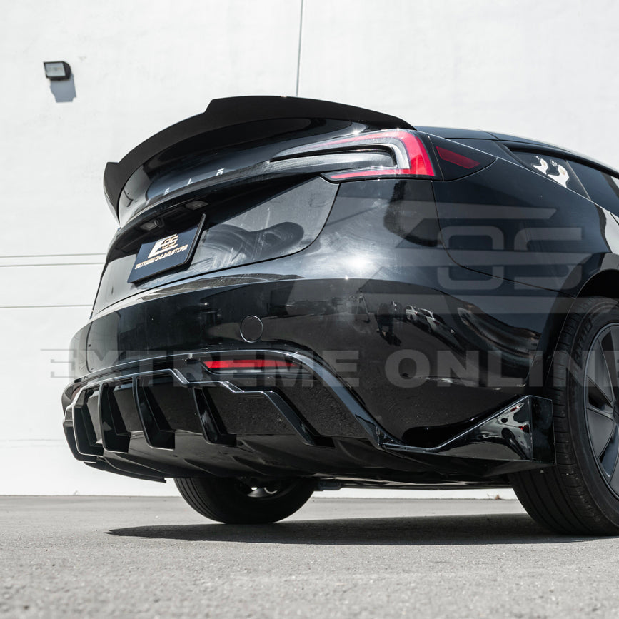 2024-Up Tesla Model 3 Track Style Rear Bumper Diffuser Lip