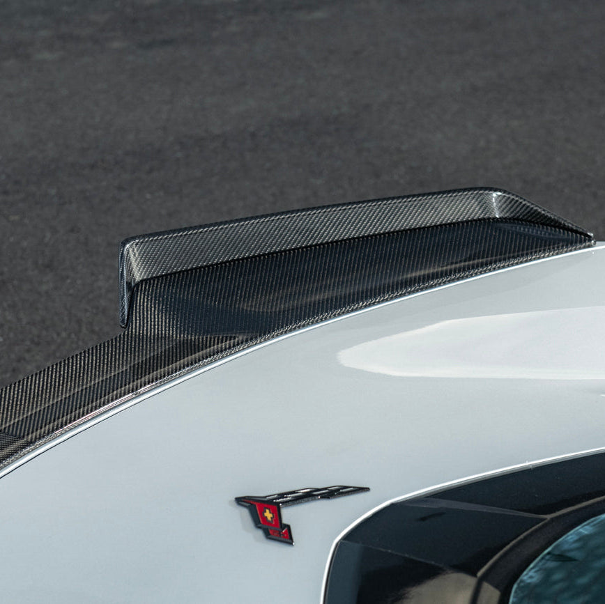 Corvette C8 Z06 DRY CARBON FIBER 1.5" Extended Rear Wing Wickerbill Winglets