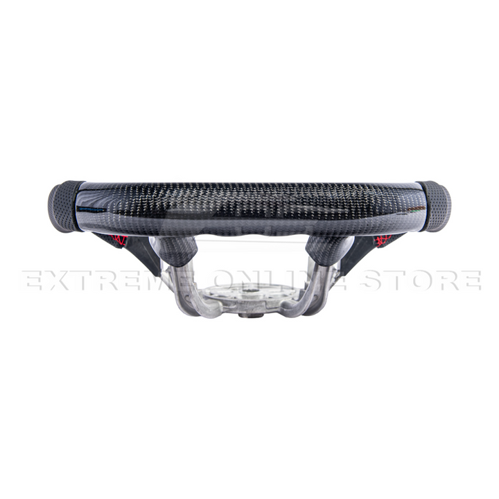 1997-04 Corvette C5 Carbon Fiber Steering Wheel Black Perforated Leather Red Center Stripe