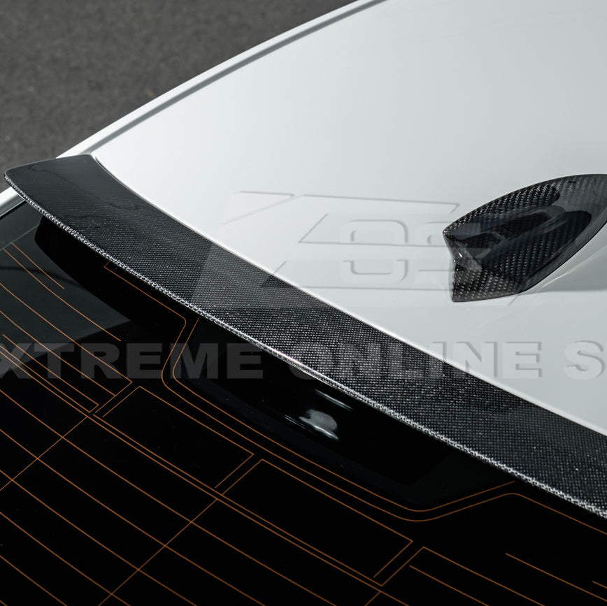 2020-Up Cadillac CT4 CT4-V | Carbon Fiber Rear Roof Top Window Spoiler Kit