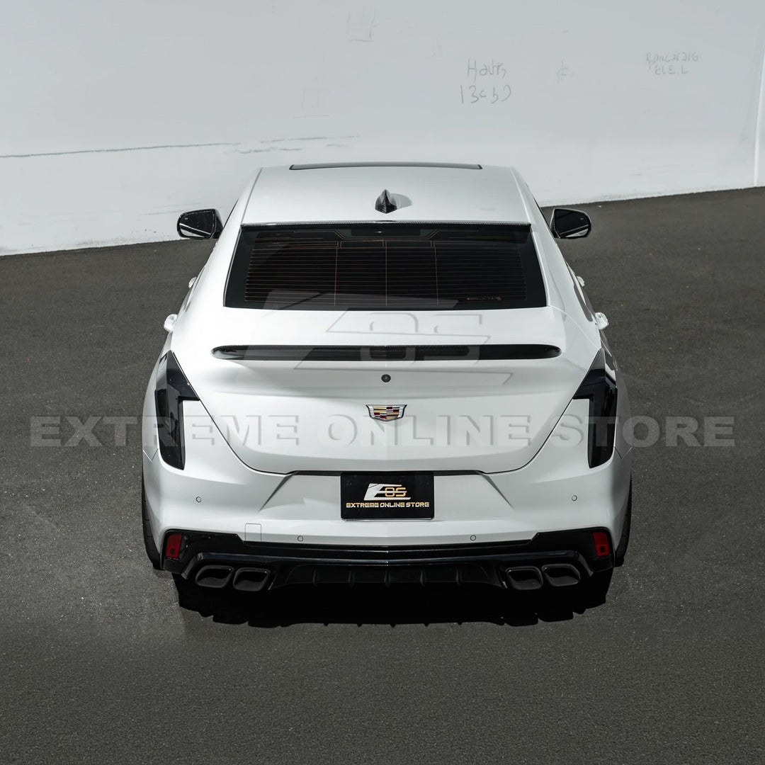 2020-Up Cadillac CT4 CT4-V | Carbon Fiber Rear Roof Top Window Spoiler Kit