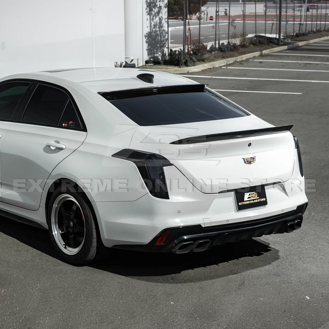 2020-Up Cadillac CT4 CT4-V | Carbon Fiber Rear Roof Top Window Spoiler Kit