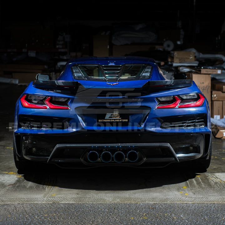 Corvette C8 | ZR1 Style CARBON FLASH Rear Window Vent Louver Cover