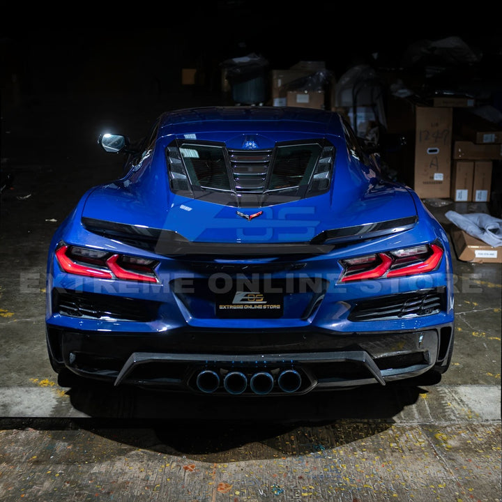 Corvette C8 | ZR1 Style CARBON FLASH Rear Window Vent Louver Cover