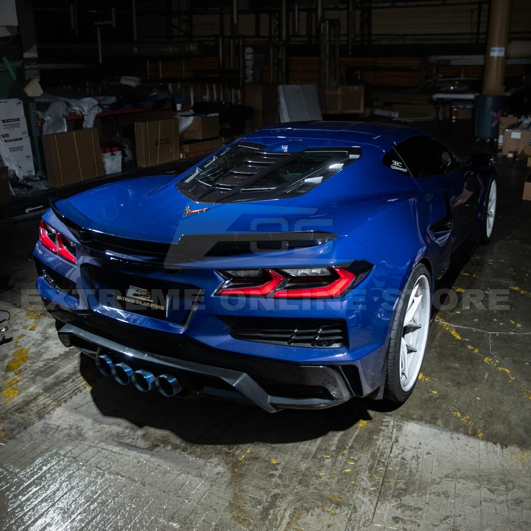 Corvette C8 | ZR1 Style CARBON FLASH Rear Window Vent Louver Cover