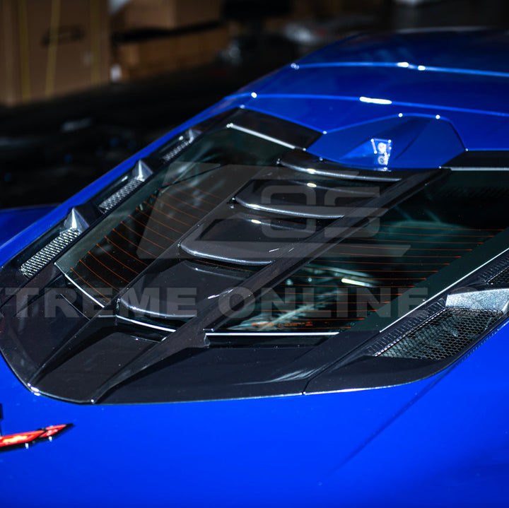 Corvette C8 | ZR1 Style CARBON FLASH Rear Window Vent Louver Cover
