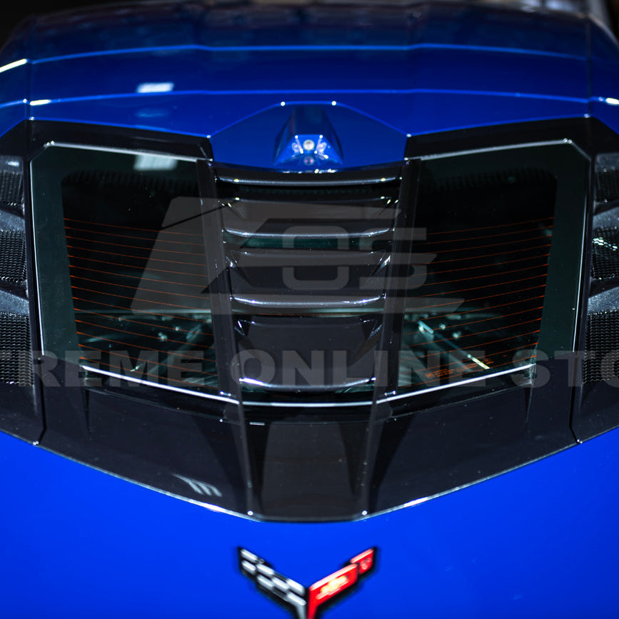 ウーハー Corvette C8 ZR1 Style Carbon Flash Rear Window Louver Cover
