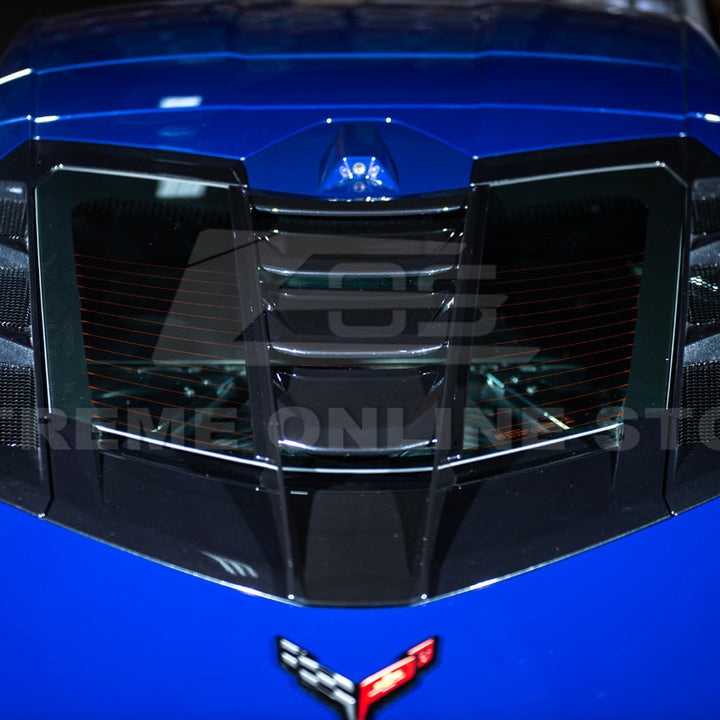 Corvette C8 | ZR1 Style CARBON FLASH Rear Window Vent Louver Cover