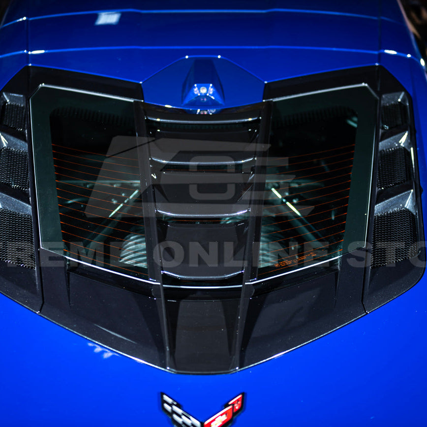 Corvette C8 | ZR1 Style CARBON FLASH Rear Window Vent Louver Cover
