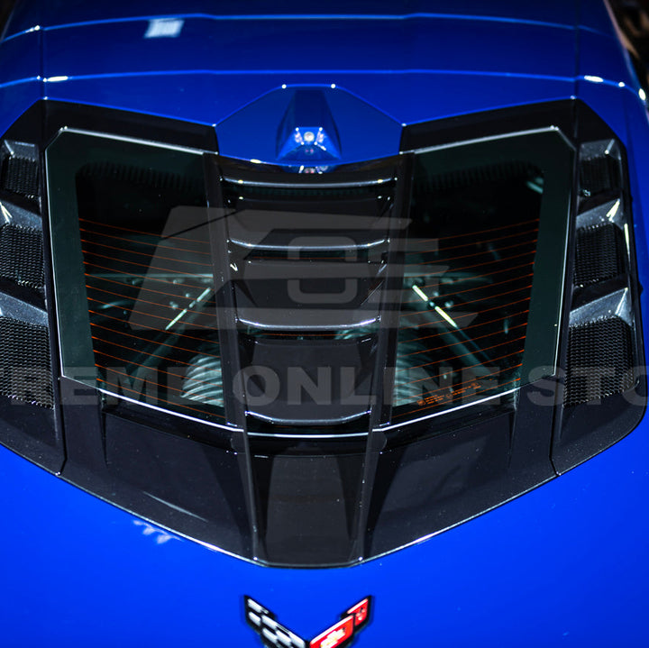 Corvette C8 | ZR1 Style CARBON FLASH Rear Window Vent Louver Cover