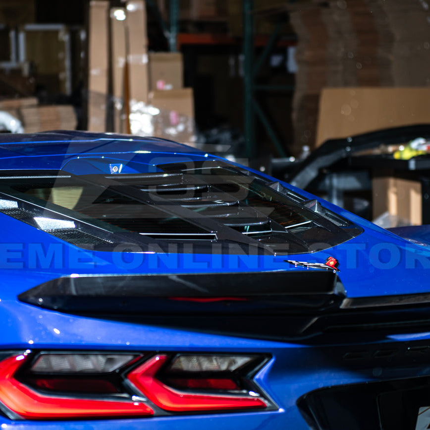 Corvette C8 ZR1 Style Carbon Flash Rear Window Louver Cover